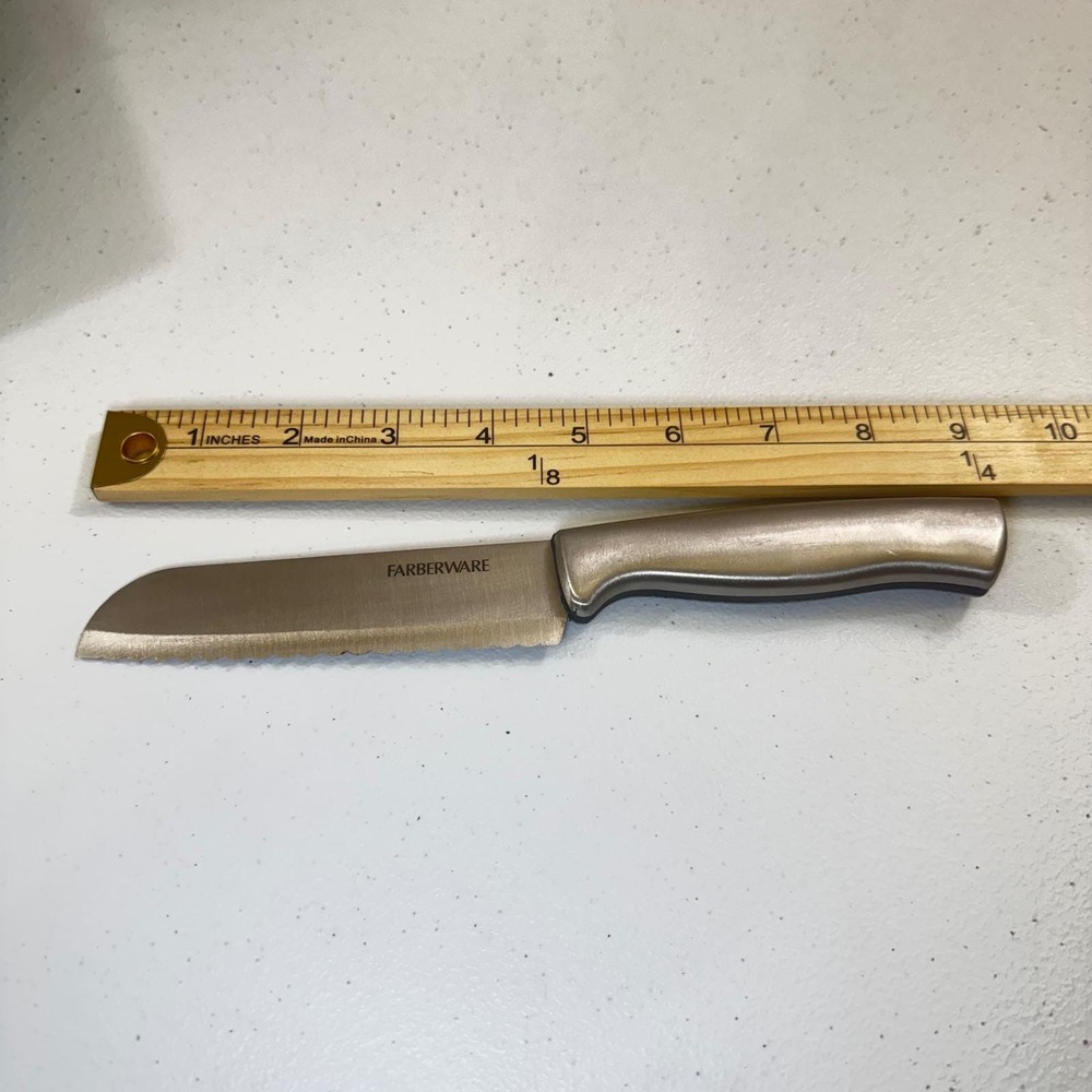 Farberware Serrated Utility Knife Silver Handle Kitchen Tool‎